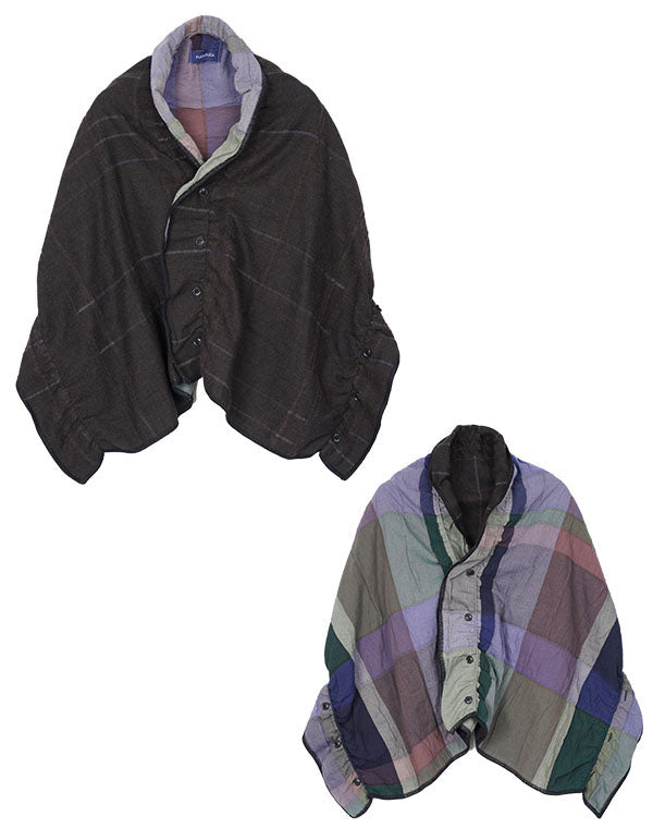 
                  
                    Load image into Gallery viewer, 袋チェックリバーシブル3WAYショール / BEF07652WA
                  
                