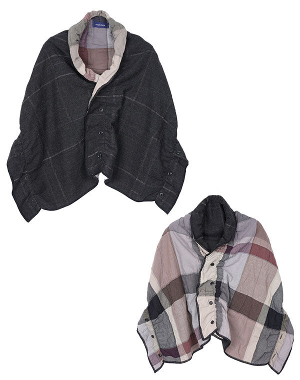 
                  
                    Load image into Gallery viewer, 袋チェックリバーシブル3WAYショール / BEF07652WA
                  
                