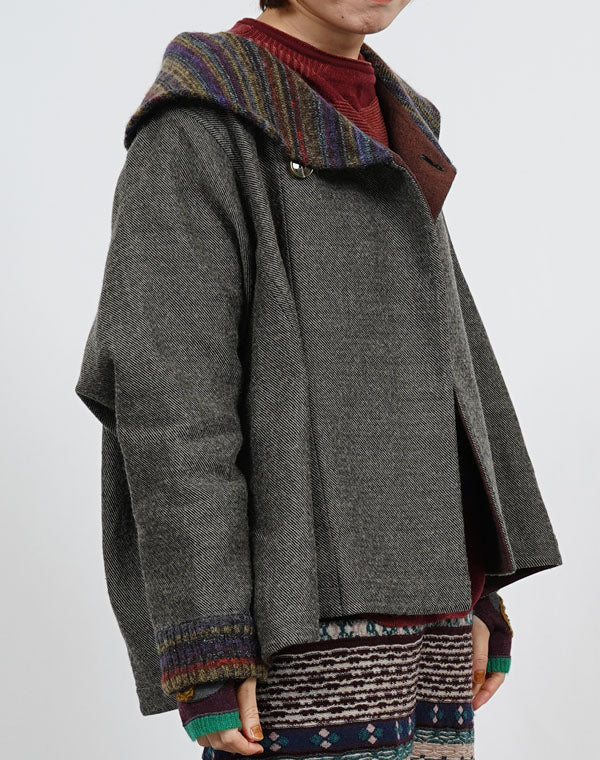 
                  
                    Load image into Gallery viewer, ウールコットンリバーシブルワイドコート / BEF07653WA
                  
                