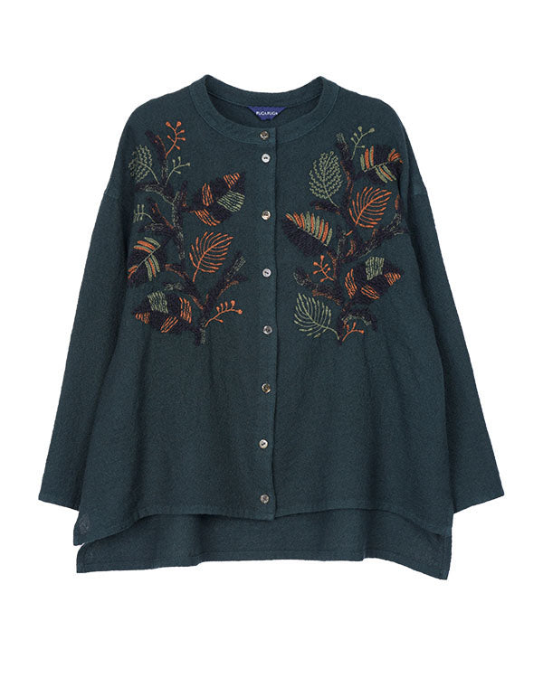 
                  
                    Load image into Gallery viewer, 製品染めリーフ柄刺繍入りシャツ / BEF07659WA
                  
                