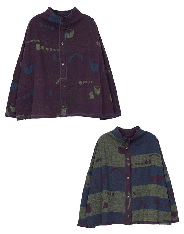 
                  
                    Load image into Gallery viewer, ポケットドット柄ジャージーリバーシブルワイドカーディガン / BEF07664WA
                  
                