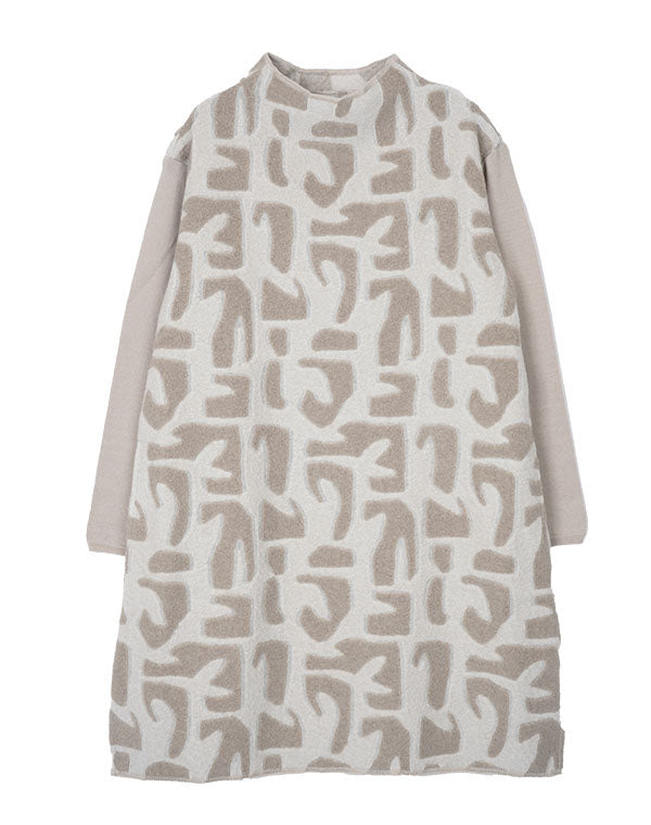 
                  
                    Load image into Gallery viewer, 透けウールジャージーニットドッキングロングチュニック / BEF07666WA
                  
                