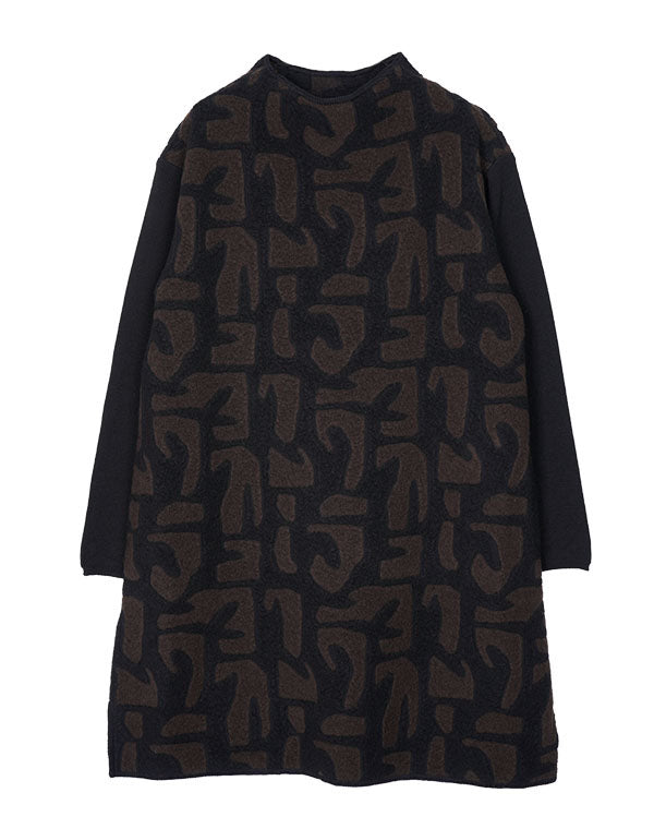 
                  
                    Load image into Gallery viewer, 透けウールジャージーニットドッキングロングチュニック / BEF07666WA
                  
                