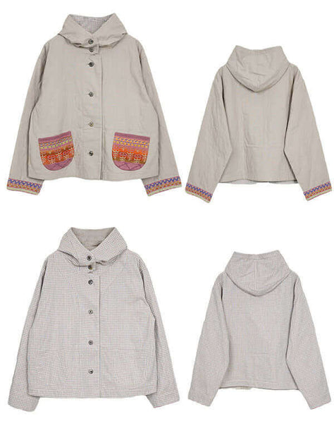 エムアンドキョウコ綿麻リバーシブルアウター M.&KYOKO エムアンドキョウコ｜【SALE】綿麻リバーシブルフーディー