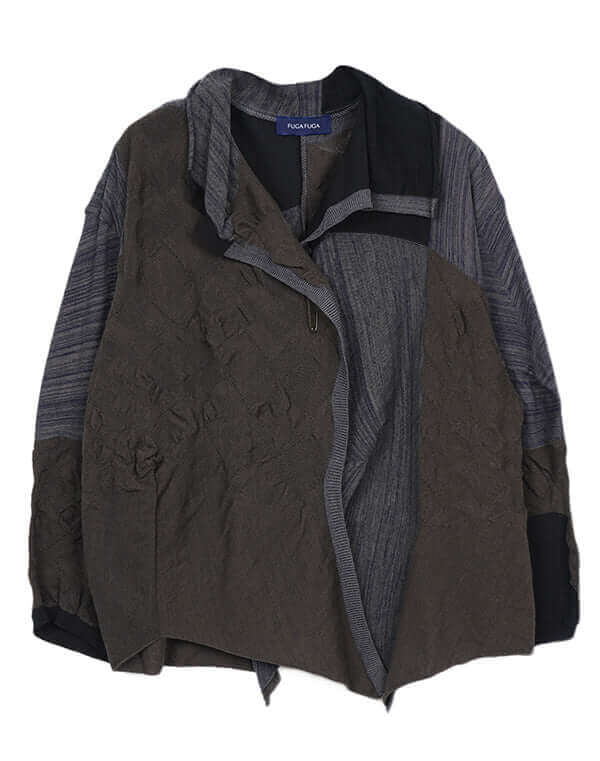 【新品】FUGAFUGA　黒と薄いグレー色の抽象模様 長袖チュニック　F Fuga Fuga フーガフーガ｜【SALE】リンクス柄カーディガン