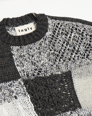 
                  
                    Load image into Gallery viewer, Patchwork Crewneck Sweater / BEH25003UA
                  
                