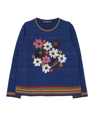 一面の花刺繍プルオーバー ｜M.&KYOKO｜佐藤繊維 – satoseni online 