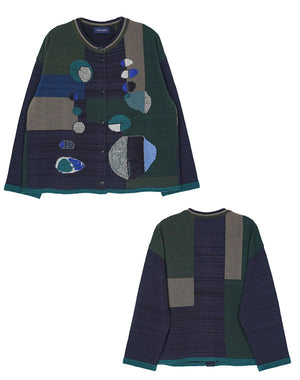 かけら柄カーディガン ｜FUGA FUGA｜佐藤繊維 – satoseni online store