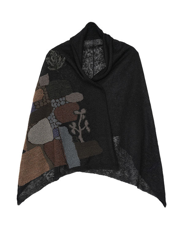SALSATION サルセーション ストール ダークグレー メッシュ フラグストーン柄シアーショール / BFF07616WA – satoseni online