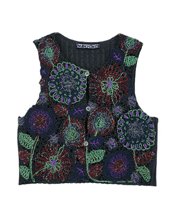 花とわたげ刺繍ベスト / BFH01047WA – satoseni online store /サトウ