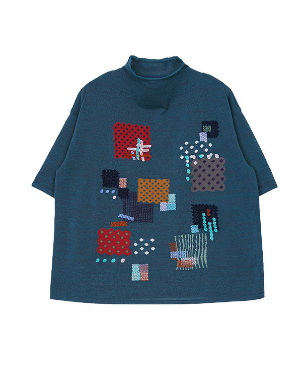 パッチワーク柄刺繍入りプルオーバー / BFN07208WA – satoseni online