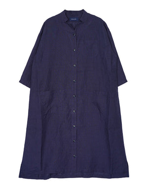 フレンチリネンスタンドカラーシャツワンピース / BFN07245WA｜ M