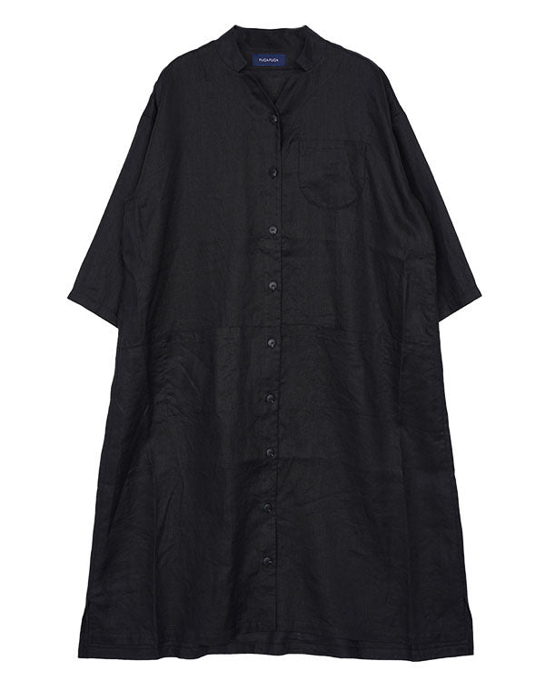 フレンチリネンスタンドカラーシャツワンピース / BFN07245WA｜ M