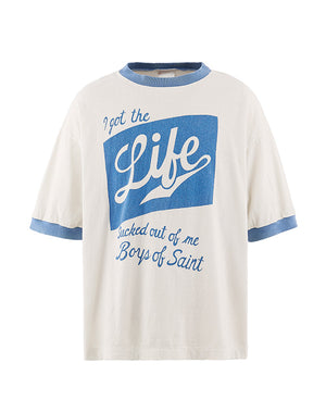 SAINT Mxxxxxx / SM-MK8-0000-C16/BOS_SS T-SHIRT/RINGER TEE/WHITE