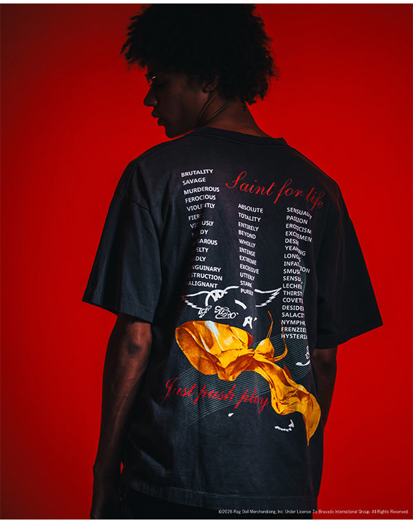 SAINT Mxxxxxx / SM-MK8-0000-C25/AS_SS T-SHIRT/AEROSMITH/BLACK