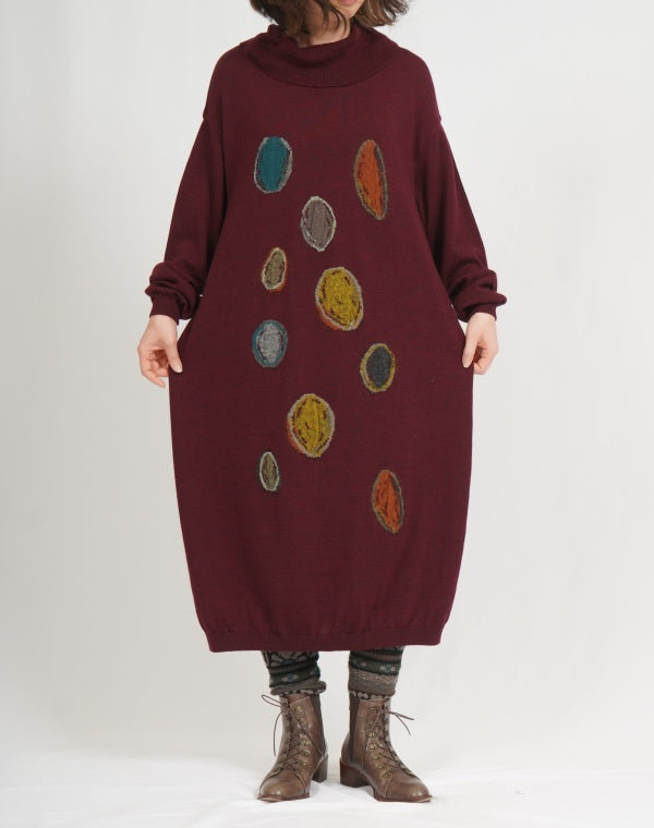 
                  
                    Load image into Gallery viewer, 小石柄タートルネックバルーンワンピース / BEF07617WA
                  
                