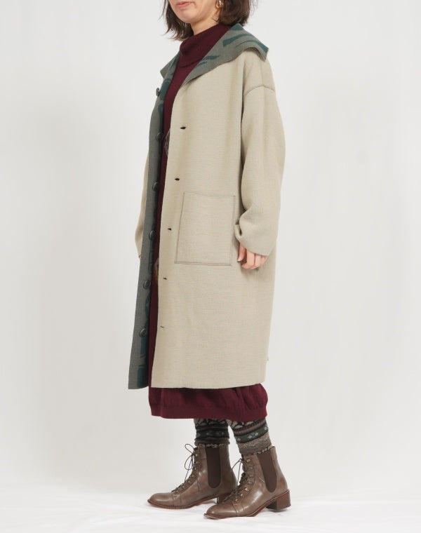 
                  
                    Load image into Gallery viewer, 幾何学タイル柄リバーシブルロングコート / BEF07642WA
                  
                