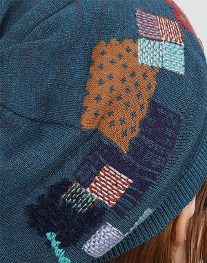 パッチワーク柄刺繍入りベレー帽 / BFN07210WA｜ M.&KYOKO(エムアンド