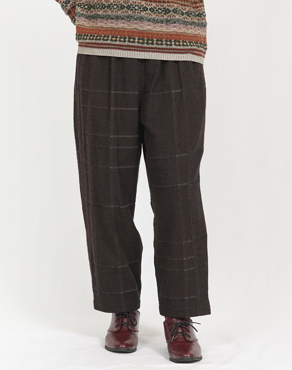 
                  
                    Load image into Gallery viewer, 袋チェックリバーシブルニットポケットパンツ / BEF07651WA
                  
                