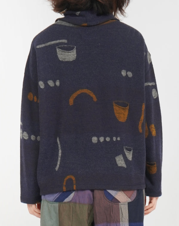 
                  
                    Load image into Gallery viewer, ポケットドット柄ジャージーリバーシブルプルオーバー / BEF07662WA
                  
                