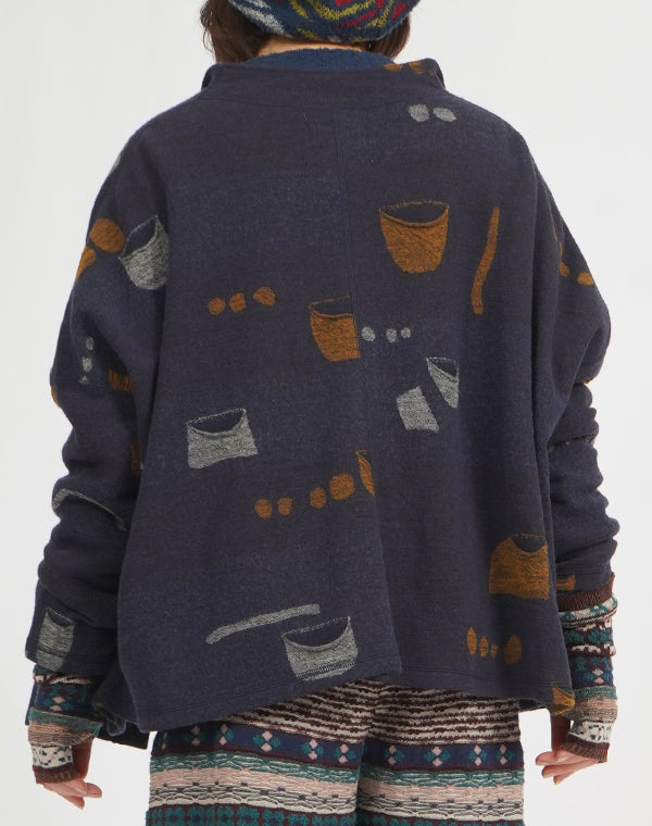 
                  
                    Load image into Gallery viewer, ポケットドット柄ジャージーリバーシブルワイドカーディガン / BEF07664WA
                  
                