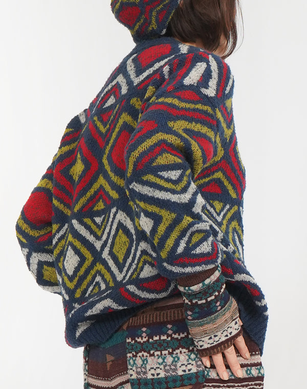 
                  
                    Load image into Gallery viewer, ダイヤ柄プードルプルオーバー / BEF07622WA
                  
                