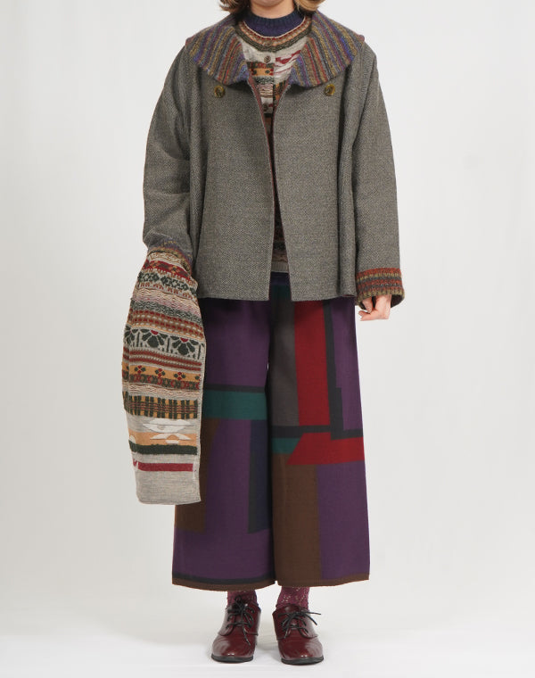 
                  
                    Load image into Gallery viewer, ウールコットンリバーシブルワイドコート / BEF07653WA
                  
                