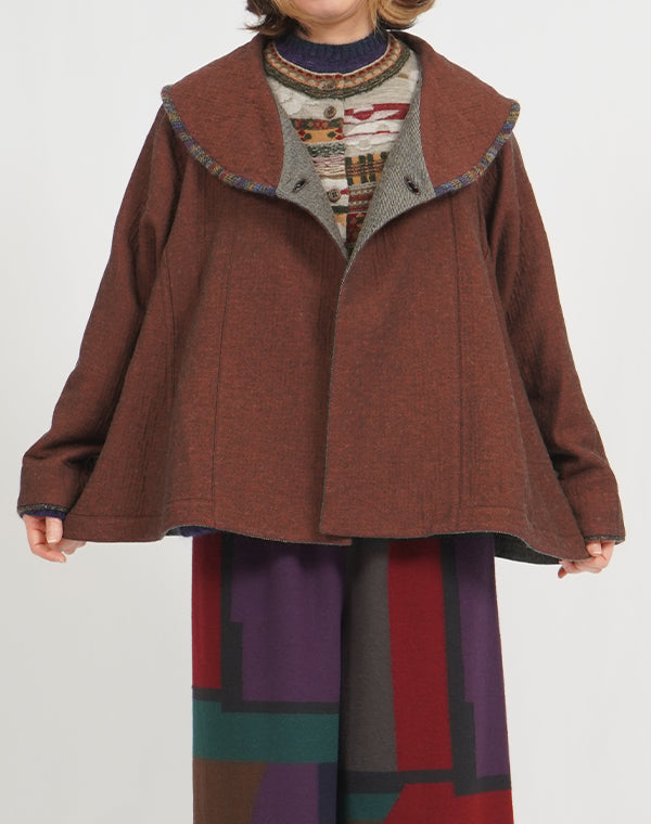 
                  
                    Load image into Gallery viewer, ウールコットンリバーシブルワイドコート / BEF07653WA
                  
                