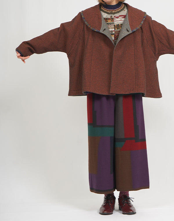 
                  
                    Load image into Gallery viewer, ウールコットンリバーシブルワイドコート / BEF07653WA
                  
                