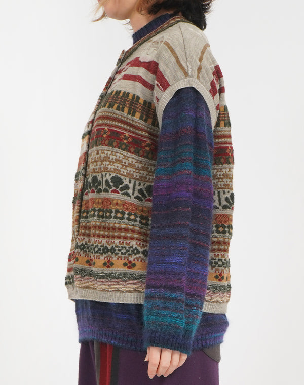 
                  
                    Load image into Gallery viewer, MIX ジャカード前開きベスト / BEF07604WA
                  
                