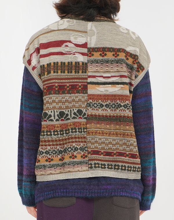 
                  
                    Load image into Gallery viewer, MIX ジャカード前開きベスト / BEF07604WA
                  
                