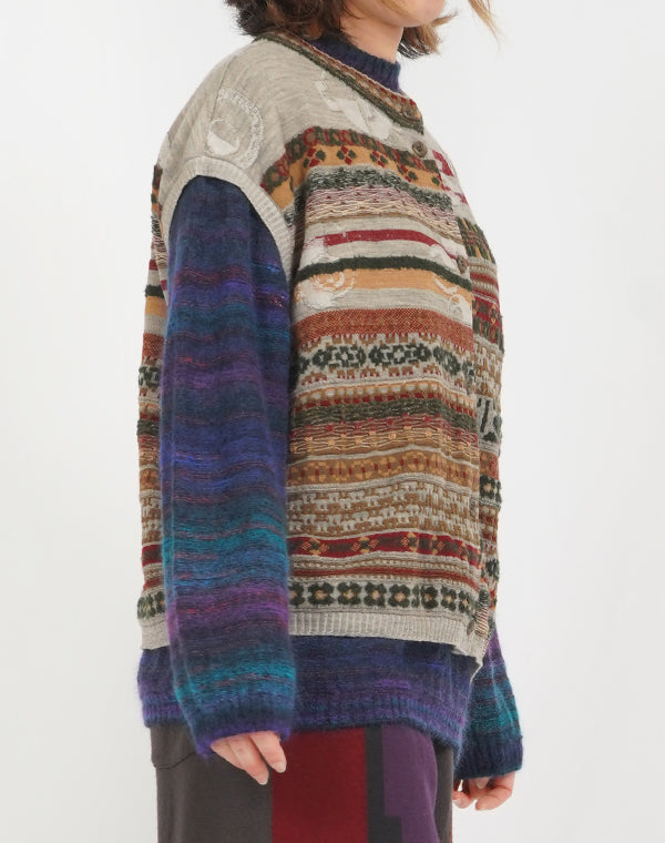 
                  
                    Load image into Gallery viewer, MIX ジャカード前開きベスト / BEF07604WA
                  
                