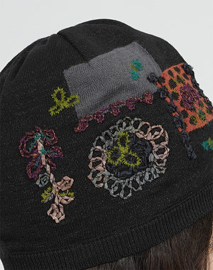 ☆新品☆ 佐藤繊維 Ｍasaki Kyoko フラワー刺繍デザイン ニット帽 ボックスと花ニット帽 / BFN01211WA – satoseni online store /サトウ