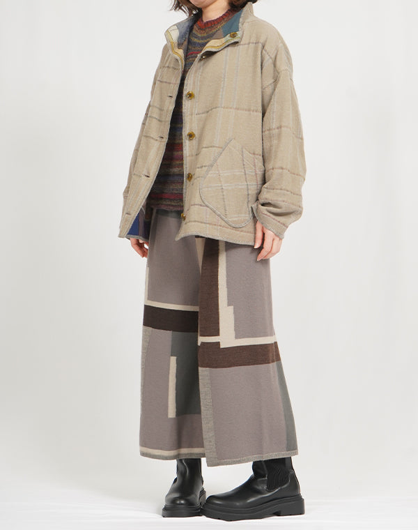 
                  
                    Load image into Gallery viewer, 袋チェックリバーシブルショートジャケット / BEF07649WA
                  
                