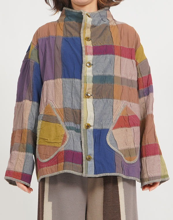 
                  
                    Load image into Gallery viewer, 袋チェックリバーシブルショートジャケット / BEF07649WA
                  
                