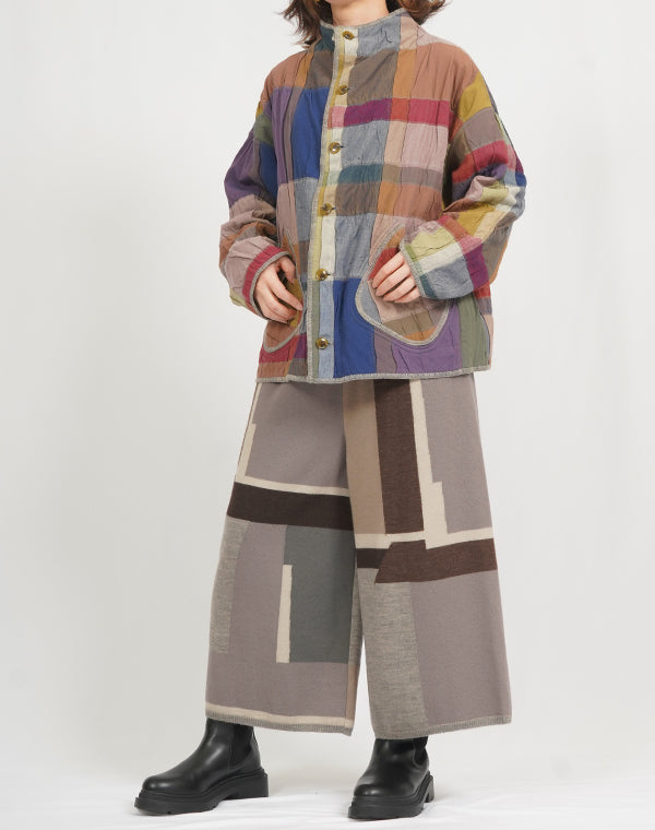 
                  
                    Load image into Gallery viewer, 袋チェックリバーシブルショートジャケット / BEF07649WA
                  
                