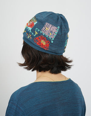 ☆新品☆ 佐藤繊維 Ｍasaki Kyoko フラワー刺繍デザイン ニット帽 ボックスと花ニット帽 / BFN01211WA – satoseni online store /サトウ