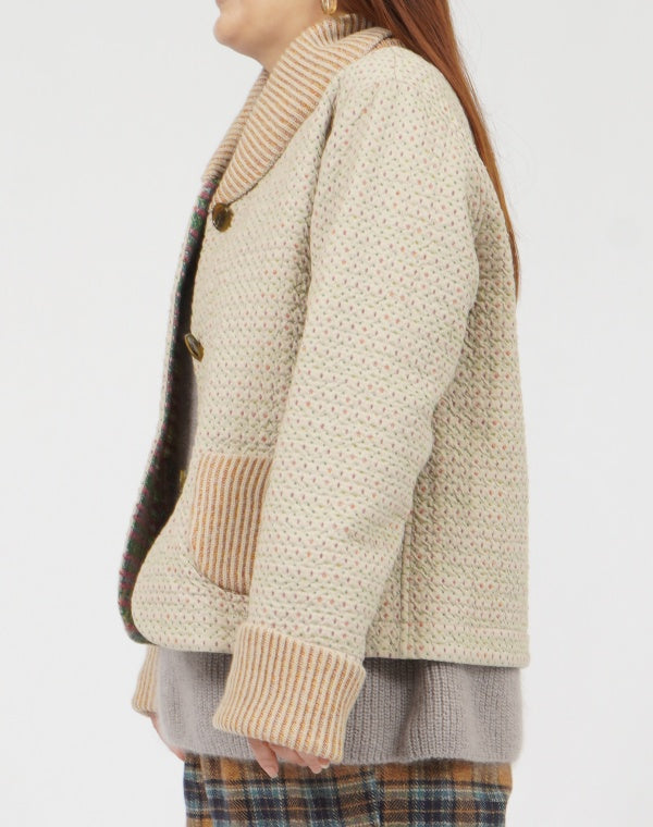 
                  
                    Load image into Gallery viewer, ドットチェックリバーシブルショートコート / BEF01661WA
                  
                