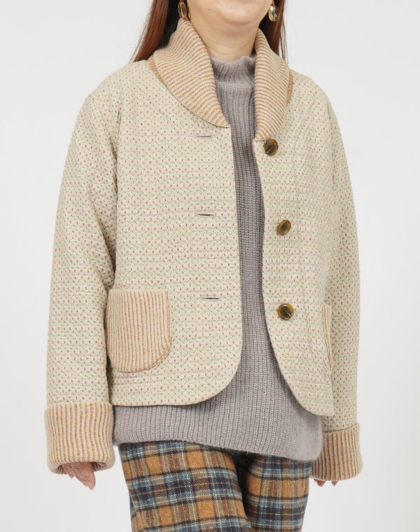 
                  
                    Load image into Gallery viewer, ドットチェックリバーシブルショートコート / BEF01661WA
                  
                