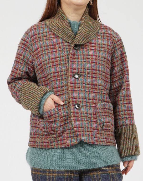 
                  
                    Load image into Gallery viewer, ドットチェックリバーシブルショートコート / BEF01661WA
                  
                