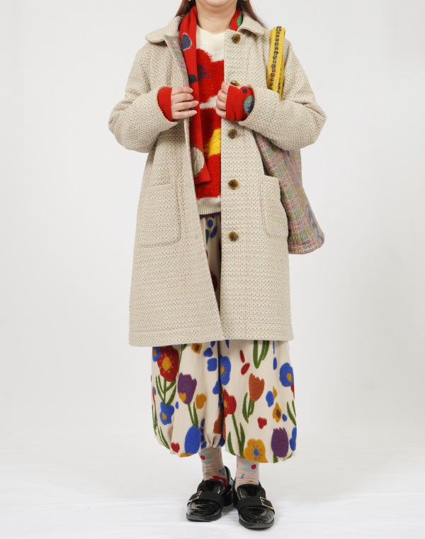 
                  
                    Load image into Gallery viewer, ドットチェックリバーシブルロングコート / BEF01662WA
                  
                