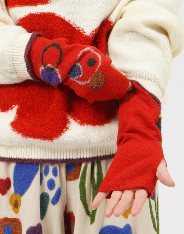 
                  
                    Load image into Gallery viewer, わっかインターシャアームウォーマー / BEF01633WA
                  
                