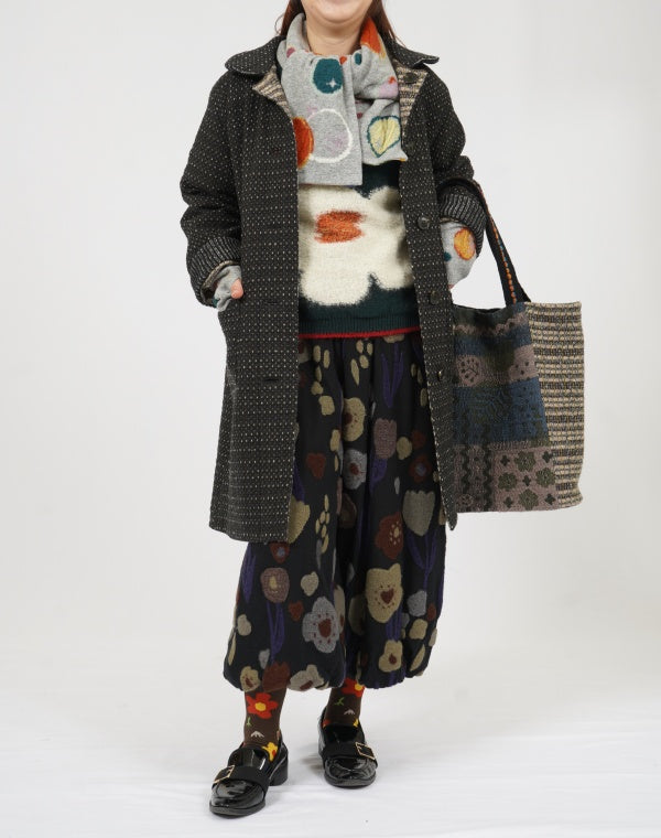 
                  
                    Load image into Gallery viewer, ドットチェックリバーシブルロングコート / BEF01662WA
                  
                