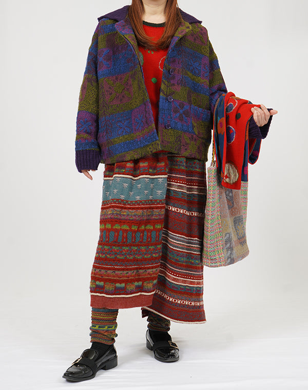 
                  
                    Load image into Gallery viewer, アンティークジャカード切替スカート / BEF01606WA
                  
                