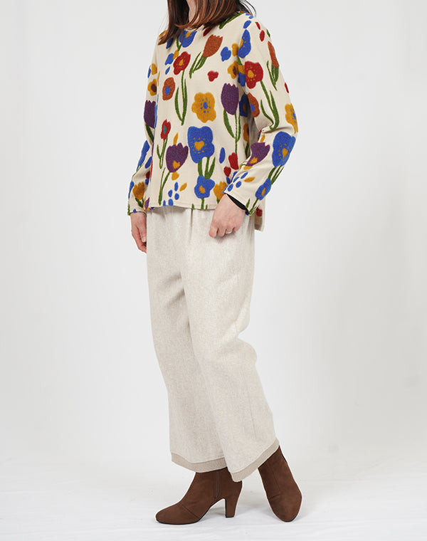 
                  
                    Load image into Gallery viewer, ニットヘムワイドパンツ / BEF01679WA
                  
                