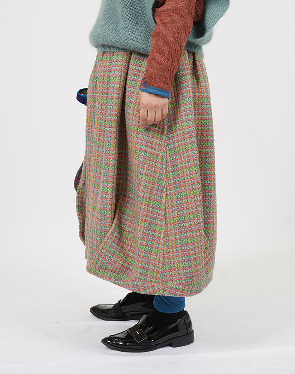 
                  
                    Load image into Gallery viewer, ドットチェックリバーシブルバルーンスカート / BEF01663WA
                  
                