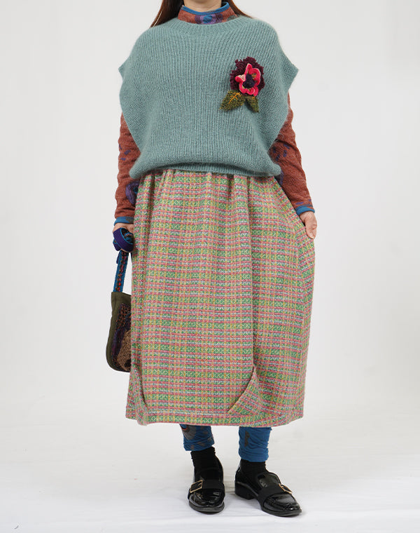 
                  
                    Load image into Gallery viewer, ドットチェックリバーシブルバルーンスカート / BEF01663WA
                  
                