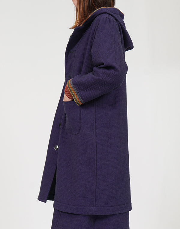 
                  
                    Load image into Gallery viewer, ウールコットンリバーシブルフーディーコート / BEF01665WA
                  
                