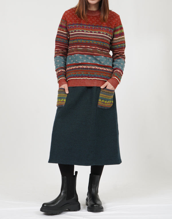 
                  
                    Load image into Gallery viewer, ウールコットンリバーシブルスカート / BEF01666WA
                  
                