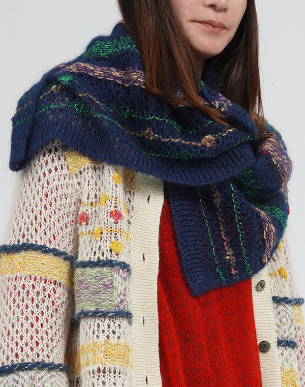 
                  
                    Load image into Gallery viewer, モヘヤメッシュジャカードショール / BEA01447WA
                  
                